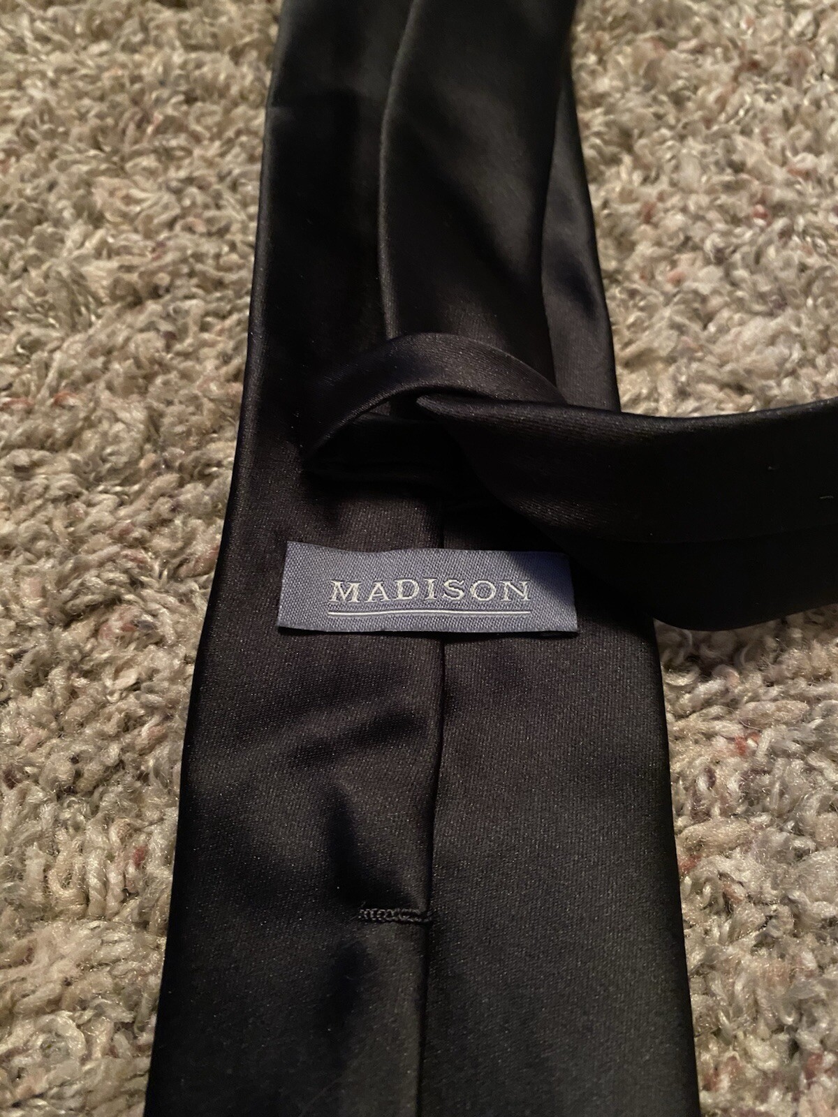 Madison Solid Black Necktie - image 3