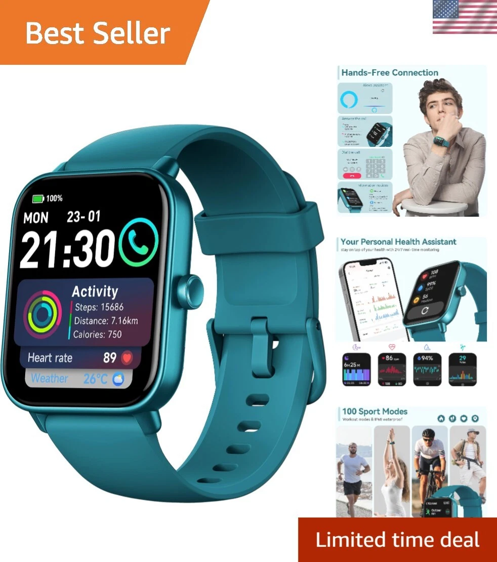 Stylish Smartwatch with Alexa & Bluetooth Calls - 1.8'' HD Touch Display