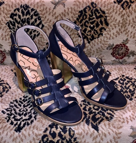 New Anthropologie KELSI DAGGER Greta Black Caged Leather Heels Sandals NEW 7 - Picture 4 of 6