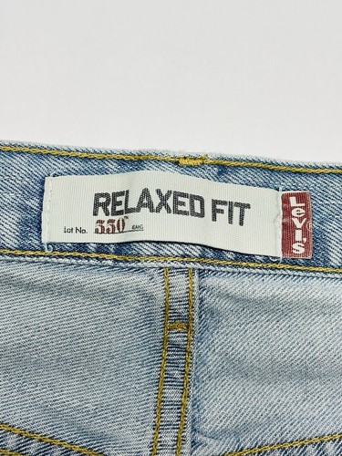 Vintage Levis 550 Jeans Mens 38x30 Y2K 2004 Light Wash Baggy Relaxed Straight - Picture 10 of 14