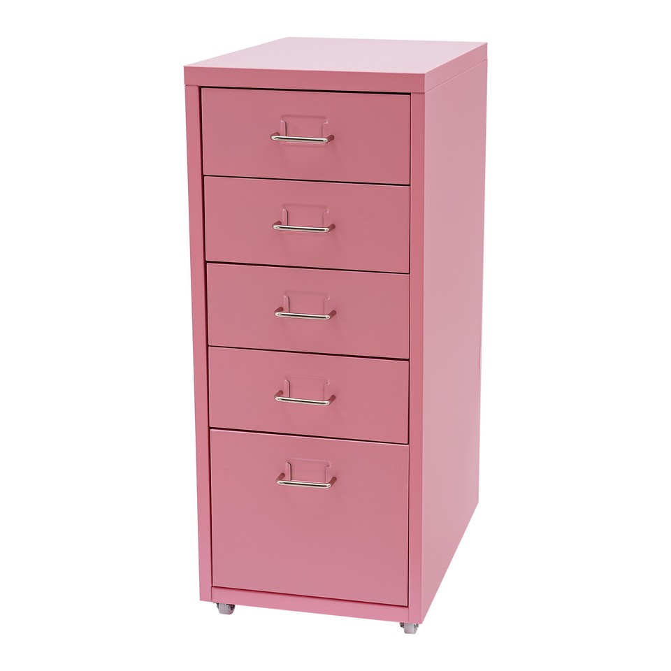 5drawer Storage With Wheels Metal File Office