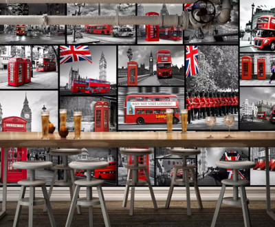 3D Red Telephone Booth G1605 Wallpaper Wall Murals Removable Self-adhesive Honey