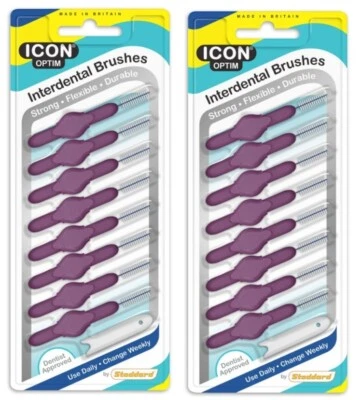 Icon Optim 8's - 2 Packs of 8 Interdental Brushes Size 6 Purple