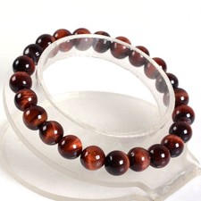 8mm Fashion Red tigers eye round gemstone beads stretchable bracelet 7.5" AAA
