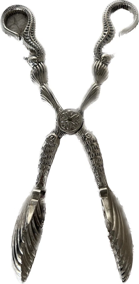 Pinzas para servir ensaladas Godinger Silver Sea Treasures de colección caballito de mar náutico/almeja Foto 4 de 4