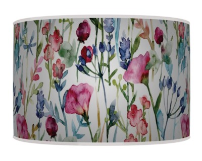 Aquarell Blumen Floral Lampenschirm blau lila Handarbeit Hängelampenschirm #313