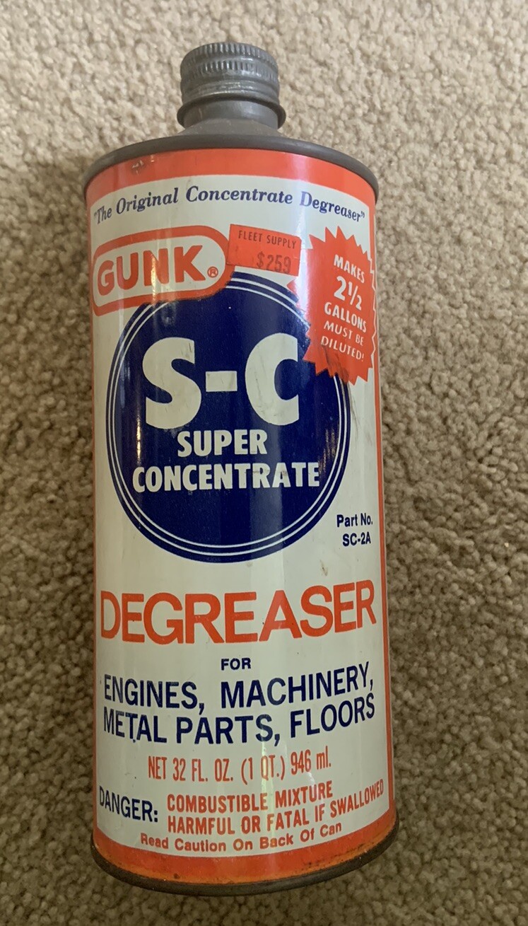 Vintage GUNK SC Super Concentrate Degreaser 32 oz Cone top Gunk Lab