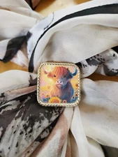 SLIDE Scarf Wild Rag Scarves Slide highland cow gift, bandana slide, western 
