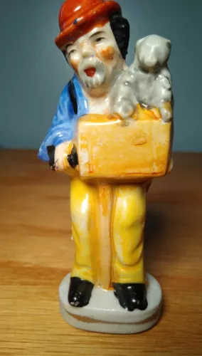 Vintage Organ Grinder with Monkey Figurine Porcelain Made In Japan 