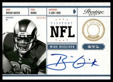 2012 Panini Prestige Brian Quick 14 NFL Passport Autographs AU St. Louis Rams