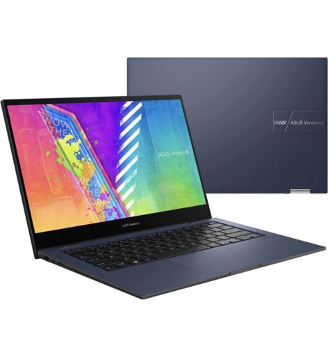 ASUS VivoBook Go 14 Flip Thin and Light 2-in-1 Laptop, 14 inch HD Touch - Picture 1 of 8