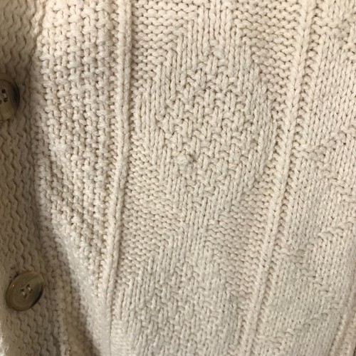Lahmar Cardigan Sweater Men's Size M Ivory Button Up Vintage 70s Grandpa *Flaws - Picture 9 of 17