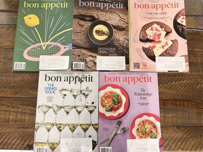 Lot Of 5 bon appetit Magazines 2024-25 Drinks Issue, Travel Issue, Food, Wine