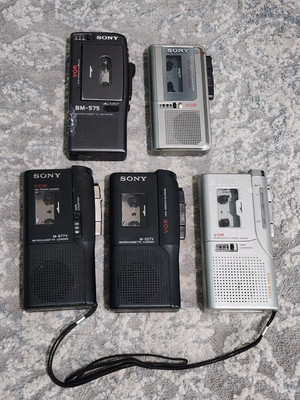 Sony Microcassette Handheld Voice Recorder VOR Clear Voice FOR PARTS LOT of 5 