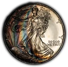 1993 1 oz Silver American Eagle - PQ Monster Rainbow Toning - BU - VIDEO - E3591