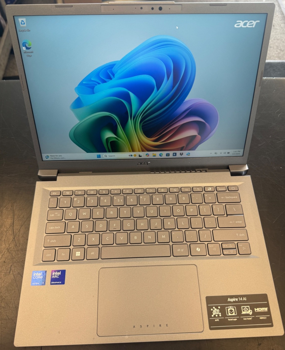 Acer Aspire 14 AI Laptop 14" WUXGA IPS Intel Core Ultra 7 16GB RAM 1TB SSD