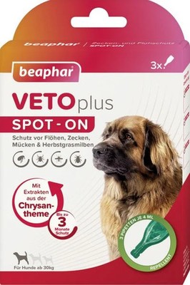 Beaphar Veto plus Spot-On für große Hunde ab 30 kg 3x4 ml  Hundepflege