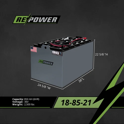 Repower Reconditioned 18-85-21 Forklift Battery 36V 38.2"L x 24.6"W x 22.6"H