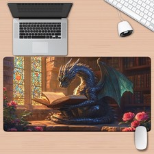 40 90cm1pc Dragon in Enchanted Forest XXL Gaming Mouse Pad - Non-Slip Rubber Bas