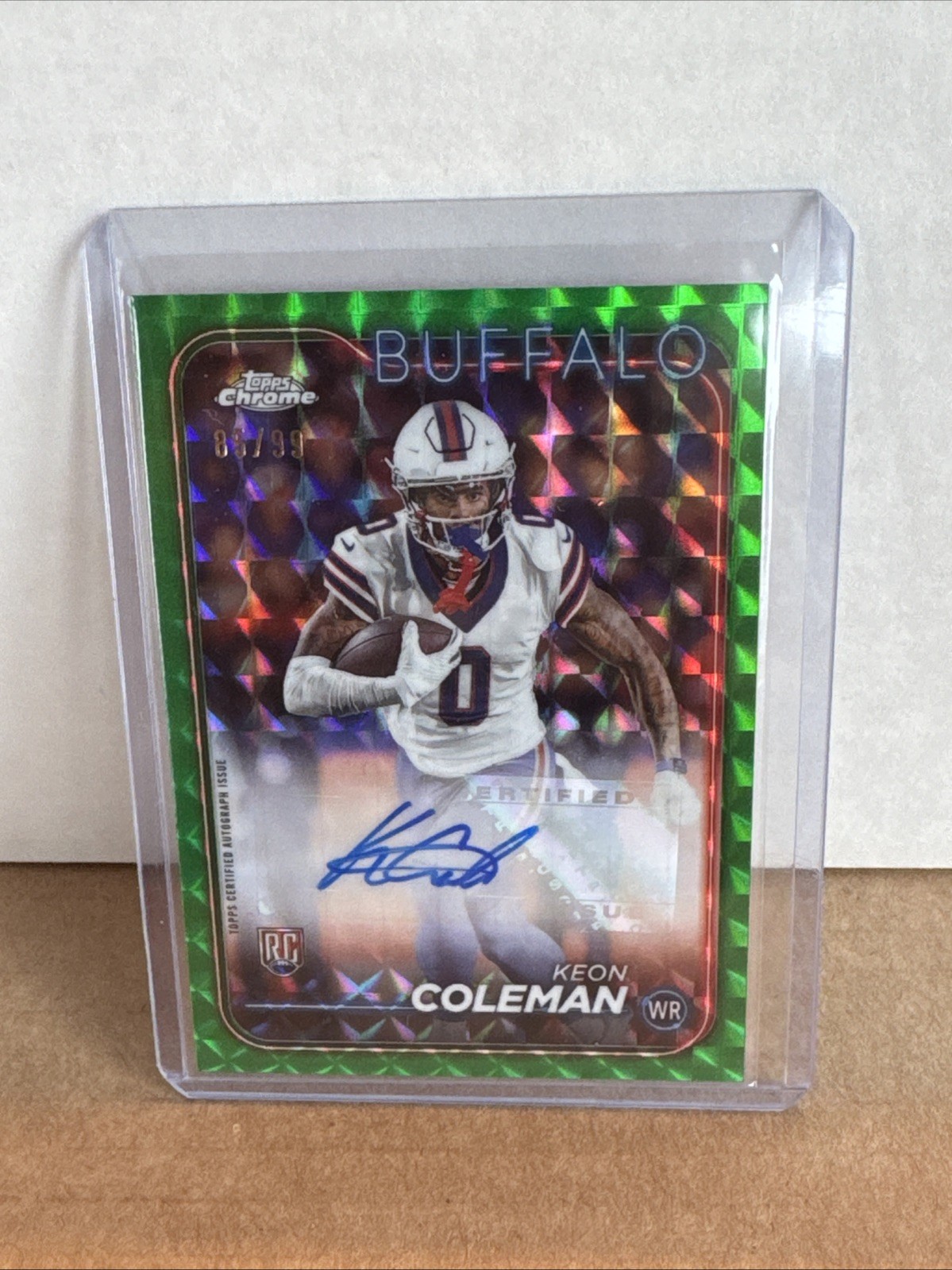 2024 Topps Chrome Keon Coleman Green Prizm Auto /99 #RA-KCO Bills