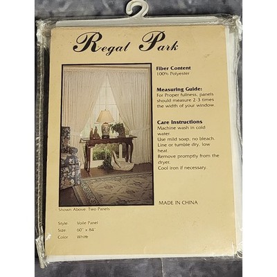 Vintage Montgomery Ward Curtain Panel Regal Park 60''X84'' White New