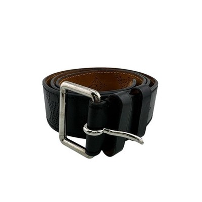 Louis Vuitton Authentic Ceinture Monogram Mahina Belt Men's Color Black/Silver