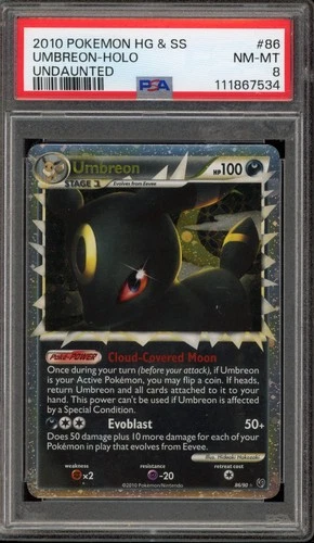 Pokemon Umbreon Prime Undaunted Holo Ultra Rare #86 PSA 8