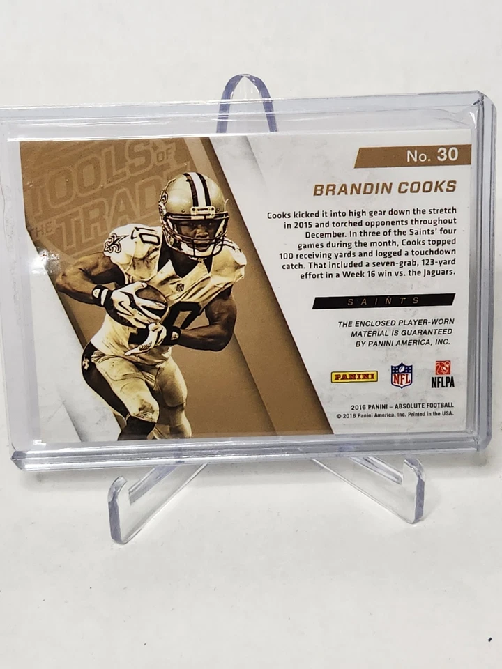 2016 Panini Absolute - Tools of the Trade Double Brandin Cooks #30 /25 MEM - Image 2 of 2