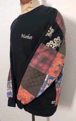 Market Random Workshop RW Men s Quilted Patchwork Sweatshirt XL 