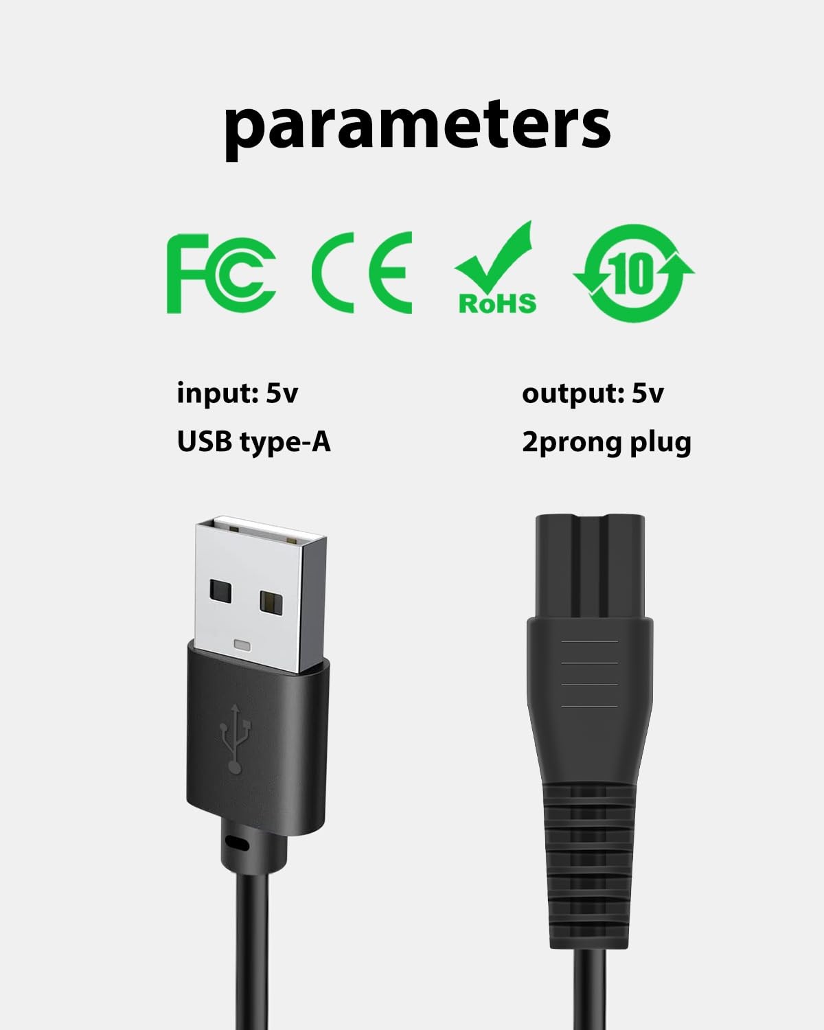 5V USB Charger Cord Compatible with Brightup FK-8688T/FK-8788T Beard Trimmer... 