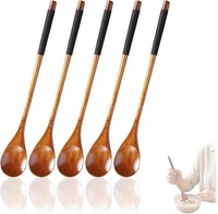 HolzlöFfel Set 5 StüCk Naturholz RüHrlöFfel Dunkelbraun FüR Kaffee Tee Eis