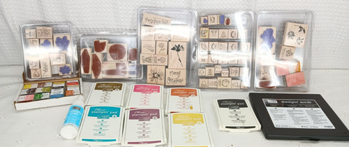 STAMPIN UP 86 PC LOT OF STAMPIN UP STAMP SETS 2001 - 2007 RETIRED FREE SHIPPING