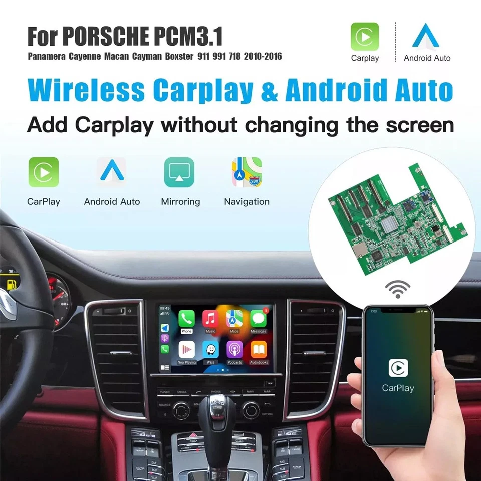 Wireless Carplay Android Auto Module for Porsche Cayenne PCM3.1 2010-2016 Foto 4 de 4