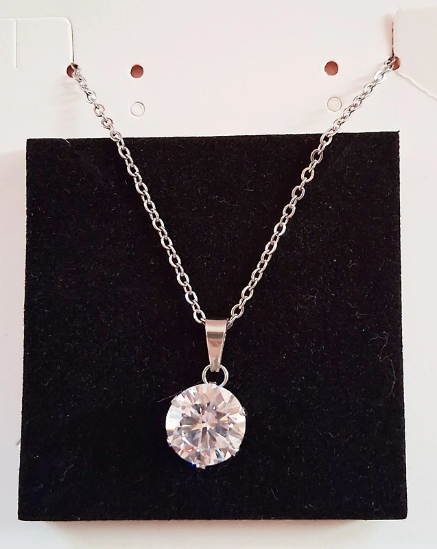 Parure donna acciaio inox e zirconi | Collana 45 cm + orecchini luce - Immagine 3 di 4