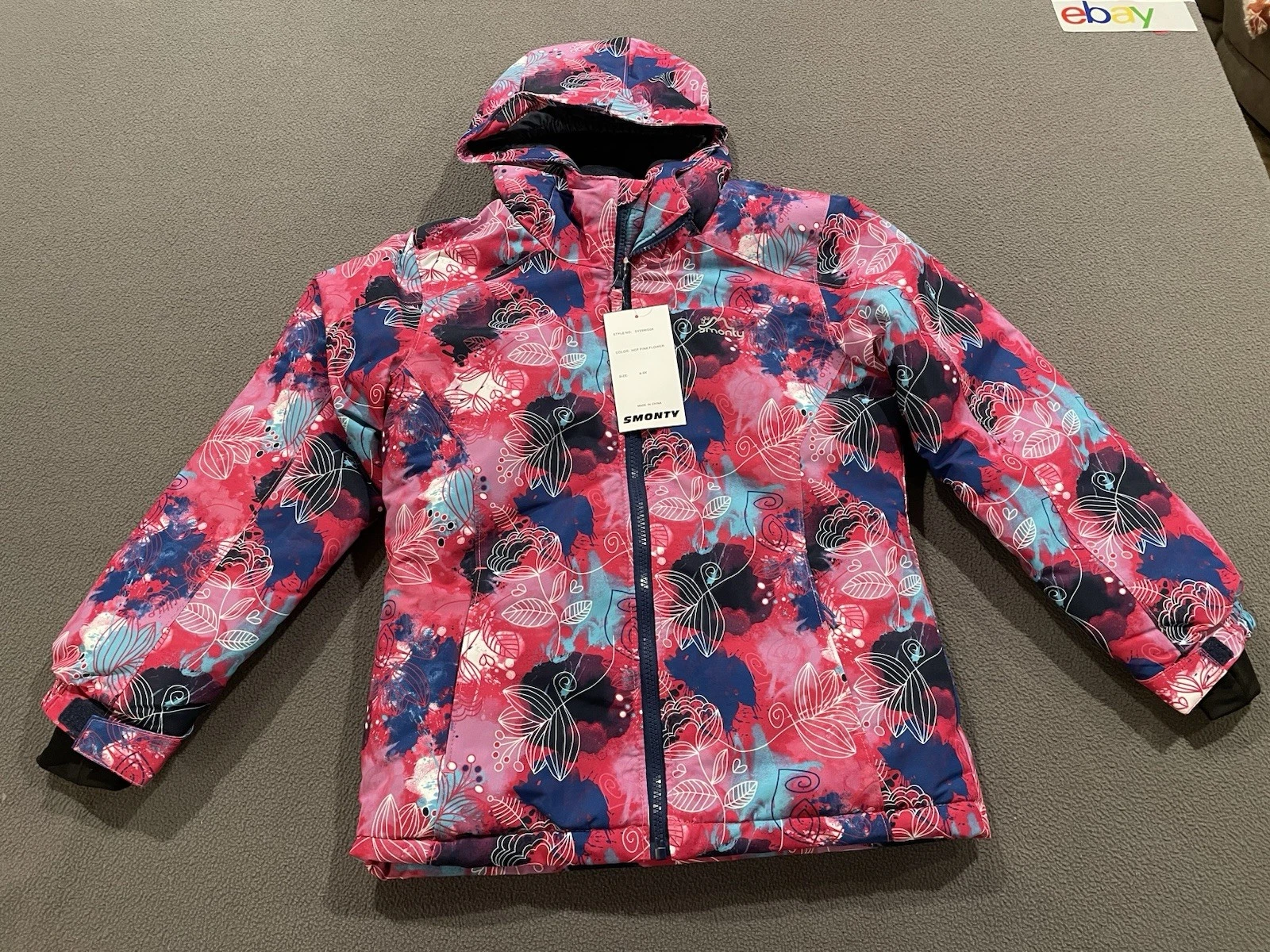 Smonty Ski Jacket Girls 8/9 NWT Lined With Thumb Holes