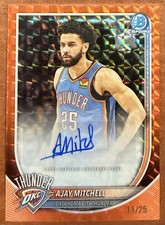 2025-26 Ajay Mitchell Bowman Chrome Orange Geometric Refractor Auto 11/25
