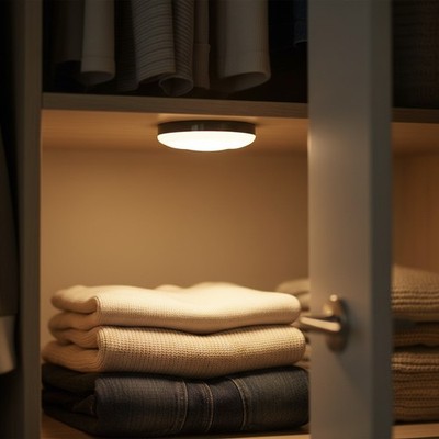 LED Puck Lights 2-Pack: Rechargeable Motion Sensor Night Light, Adjustable Br...