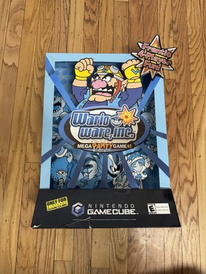 VTG 18  Nintendo GameCube Wario Ware 3D Store Display Box Sign Standee Employee