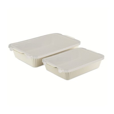 Thyme & Table 4-Piece Stoneware Casserole Dish Bakeware Set, White