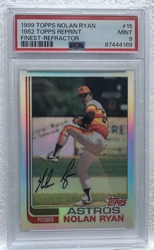 1982 Nolan Ryan 1999 Topps Finest Refractor Graded PSA 9
