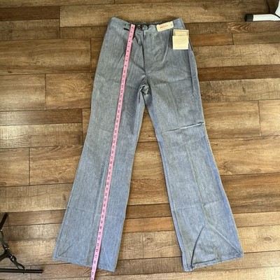 NWT 70s VTG Mervrick Blue Bell Flare Jeans Women's 18x32 USA Bell Bottom #41B8