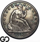 1853-O Seated Liberty Half Dollar w/ Arrows, Lovely Color, Choice XF++/AU