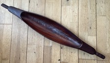 Vintage Teak? Wooden Canoe Shape Bowl Fruit Serving Hand Carved? Treen 78cm