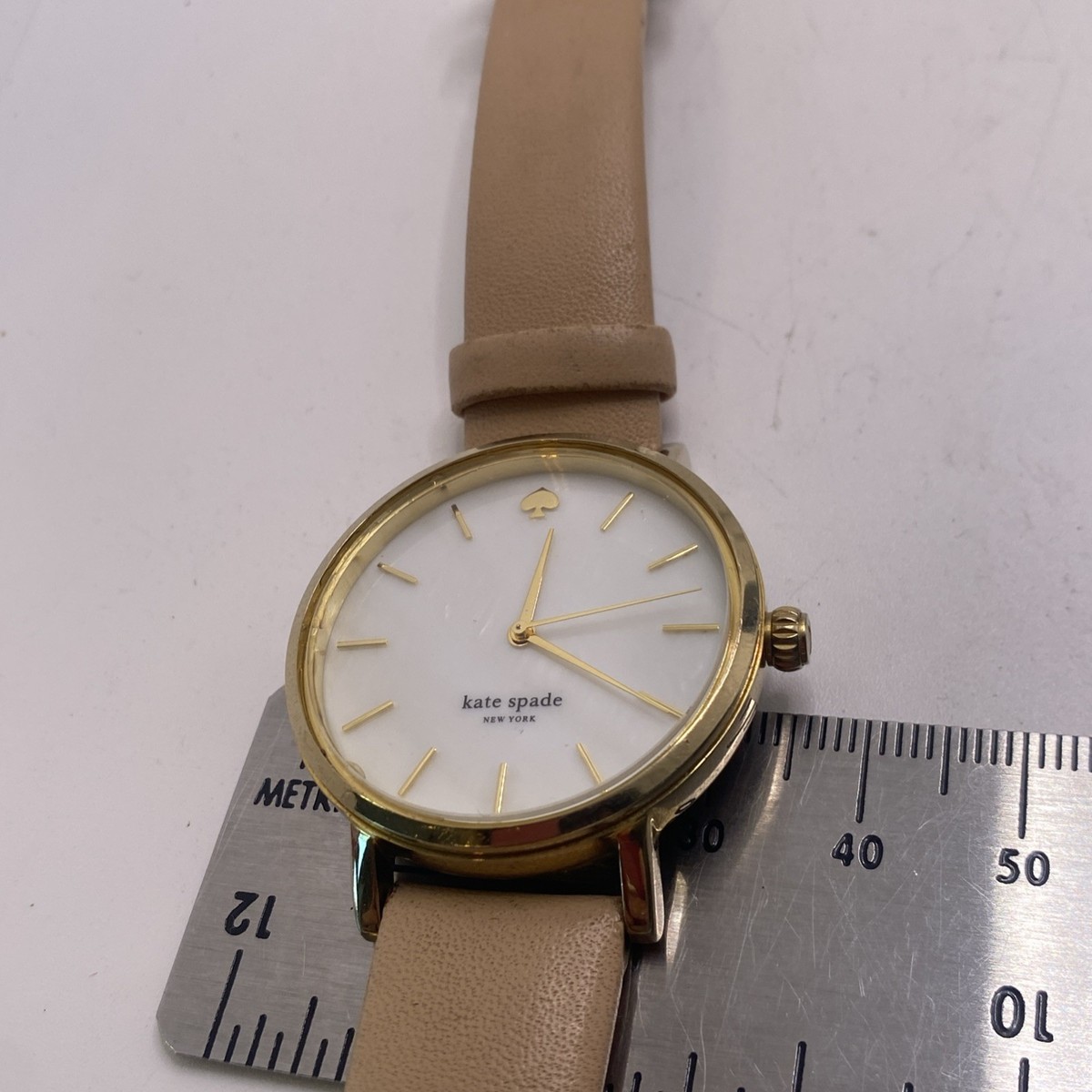 Kate spade gold tone floral leather watch NEW BATTERY Kate Spade Live Colorfully Womens Watch 34mm Gold Tone N  main image 3