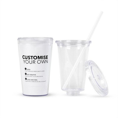 Simple Green Solutions - Customizable Paper Insert Acrylic Double Wall Cup fo...