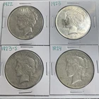 1922 1923 1923-S 1924 Peace Dollar Lot of 4