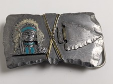 Vintage 1991 Arroyo Grande Buckle Co. Native American Chief  Arrowhead...