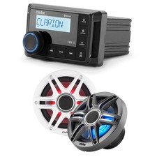 Clarion CMM-10 Marine Source Unit with CMSP-651RGB-SWG 6.5-inch Premium Marin...