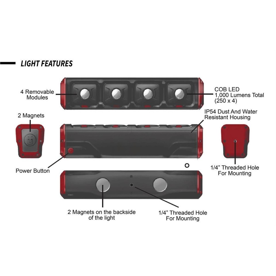Power Probe Water Resistant Modular Removable LED Work Lights ...
