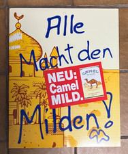 Vintage CAMEL-Werbung &bdquo;Alle Macht den Milden&ldquo; Plakat H&auml;nger Aufsteller 80er/90er